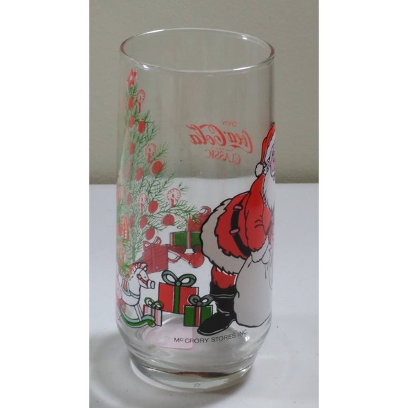 Coca-Cola Classic Santa Claus 9" Drinking Glass McCory Stores Inc Water Tumbler - Picture 5 of 5